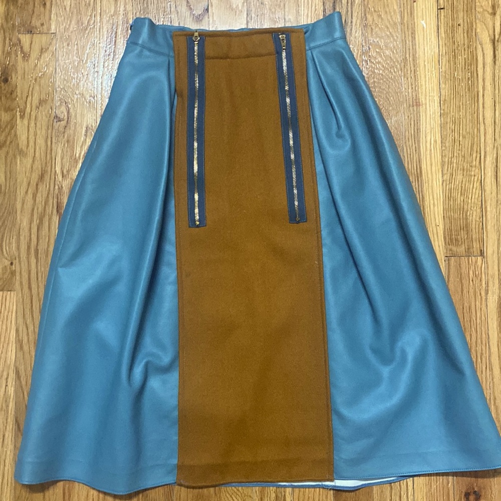 STUNNING Blue Leather Skirt